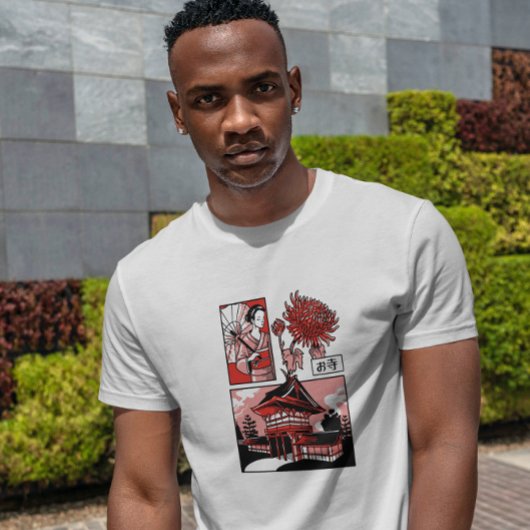 寺日本の芸者 Tシャツ