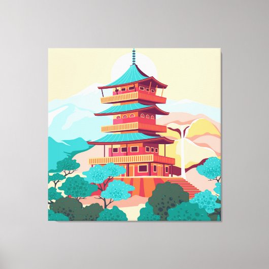 寺日本の キャンバスプリント (正面)