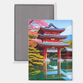 寺日本の マグネット (正面/裏面)