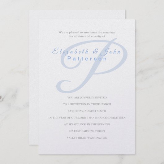 寺結婚式招待状 – ラストイニシャル招待状 招待状 (正面/裏面)