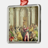 寺院から商人を運転しているイエス・キリスト メタルオーナメント (左)