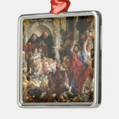 寺院から商人を運転しているキリスト メタルオーナメント (左)