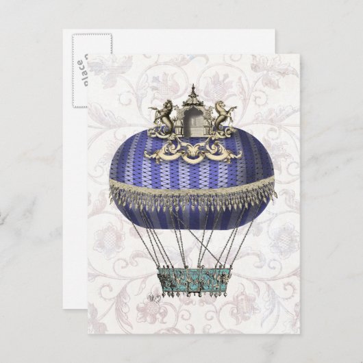 寺院のあるバロック風の風船 ポストカード (正面/裏面)