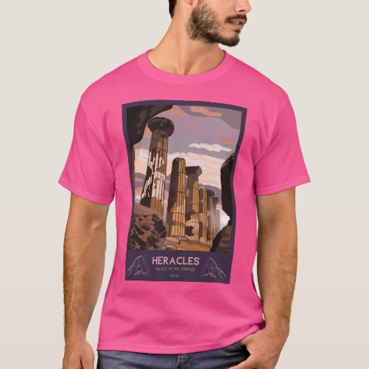 寺院のヘラクレスAgrigento渓谷 Tシャツ (正面)