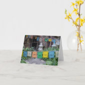 寺院のメッセージカードの祈りの言葉の旗 カード (黄色い花)