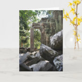 寺院の台なし カード (黄色い花)