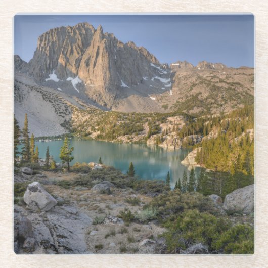 寺院の岩山および第2湖 ガラスコースター (正面)