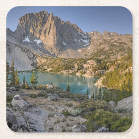 寺院の岩山および第2湖 スクエアペーパーコースター (正面)