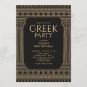 寺院の柱が特徴のエレガントなトーガパーティーデザイン 招待状 (正面)