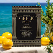 寺院の柱が特徴のエレガントなトーガパーティーデザイン 招待状