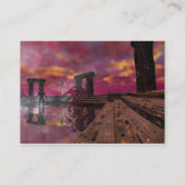 寺院の水の赤い紫色の黒のSci-Fi 名刺 (裏面)