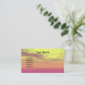 寺院の水ピンク黄色の紫色の雲Sci-Fi 名刺 (スタンド正面)