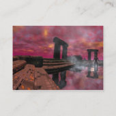 寺院の水、紫色の黄色 名刺 (裏面)