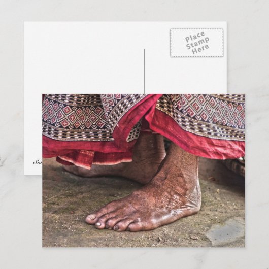 寺院の裸足 ポストカード (正面/裏面)