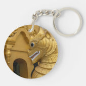 寺院の金のライオン像 キーホルダー (裏面)