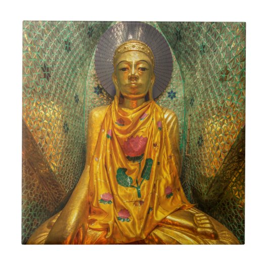 寺院の黄金仏 タイル (正面)