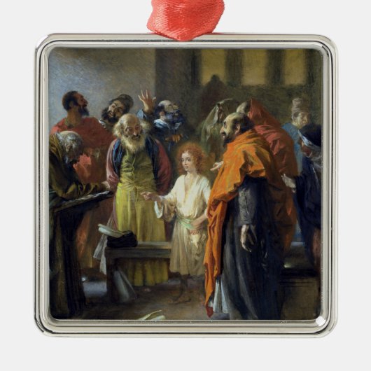 寺院の12歳のイエス・キリスト、1851年 メタルオーナメント (正面)