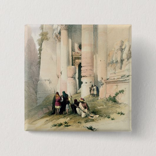 寺院はEl Khasne、Petra、1839年3月7日、plを呼びました 缶バッジ (正面)