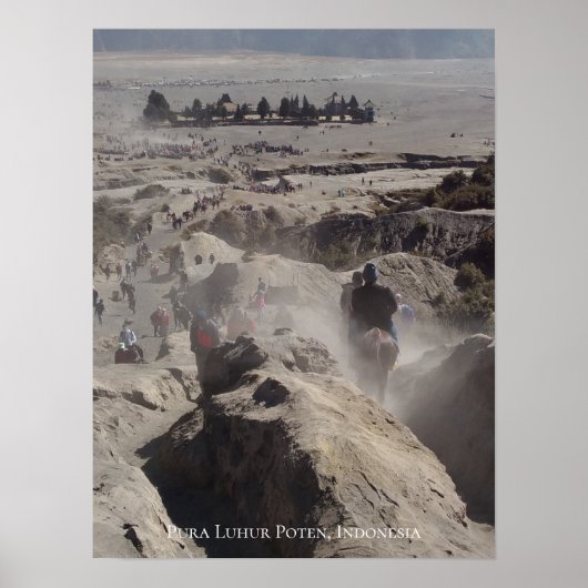 寺院への埃っぽい道路インドネシア旅行先 ポスター (正面)