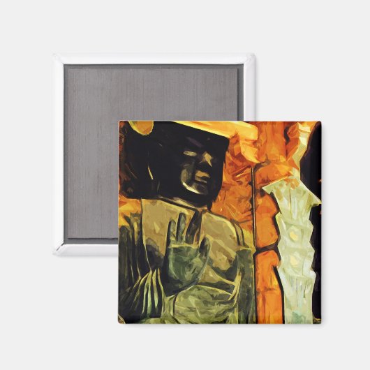 寺院仏像印象抽象芸術 マグネット (正面/裏面)