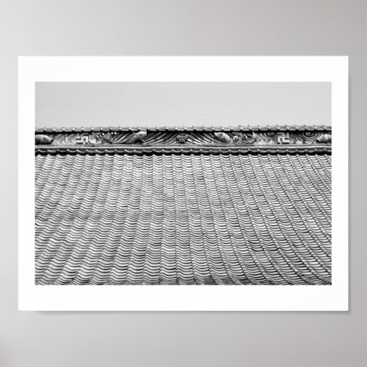 寺院屋根：京都 ポスター (正面)