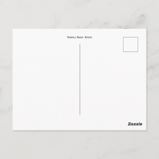 寺院屋根：京都 ポストカード (裏面)