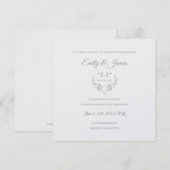 寺院結婚式招待状 レセプションカード - ファンシー ハート 招待状 (正面/裏面)