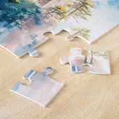 寺院絵を描の水中国の色 ジグソーパズル (側面)