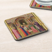 寺院1342年の提示(pのテンペラ コースター (左側)