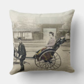 寺院、c.1880 (手coの前の「Jinrikisha」 クッション (裏面)