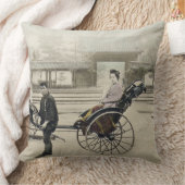 寺院、c.1880 (手coの前の「Jinrikisha」 クッション (ブランケット)