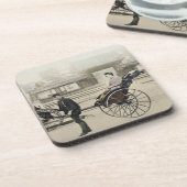 寺院、c.1880 (手coの前の「Jinrikisha」 コースター (左側)