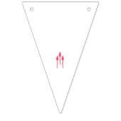 対して赤とピンクの色合いの3つの棒つきキャンデー バンティングフラッグ (第1の旗)