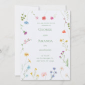 対する小柄フローラ結婚式招待状 エレガント 招待状 (正面)