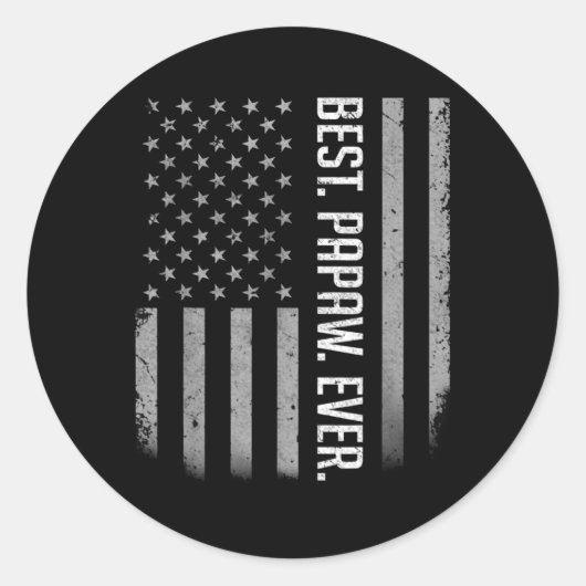 対する最高のパポーー・エバーアメリカ国旗の贈り物 ラウンドシール (正面)