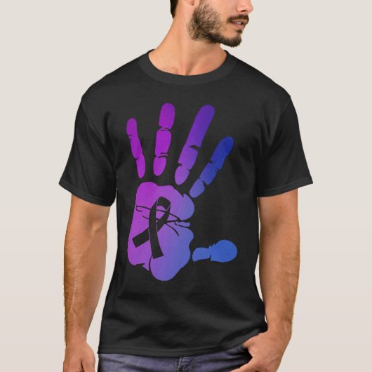 対する男性へ自殺予防 Tシャツ (正面)