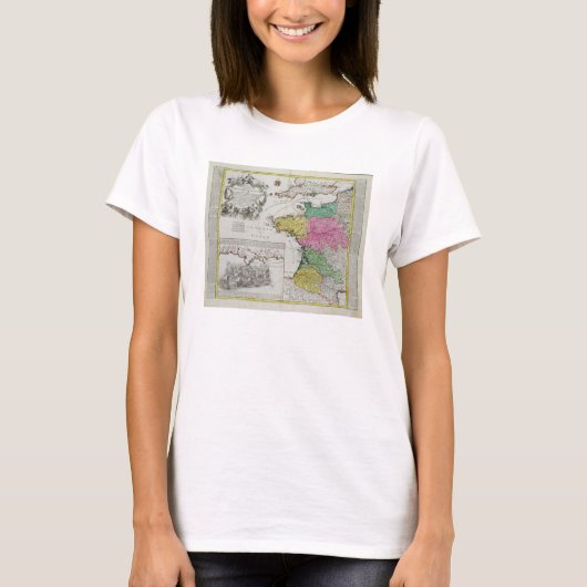 対する英国の海軍攻撃を示すドイツの地フランスの図 Tシャツ (正面)