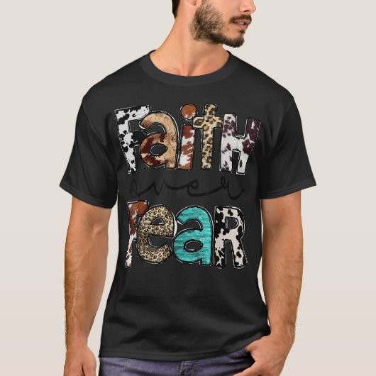 対する西側の牛革のヒョウイエスのキリスト教信仰 Tシャツ (正面)