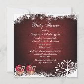 対のテディー・ベアのクリスマスのベビーシャワー 招待状 (裏面)