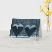 対のハートの挨拶状 カード (黄色い花)