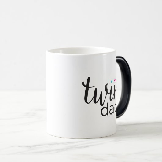 対のパパのマグの男の子の女の子の双生児 モーフィングマグカップ (正面右)