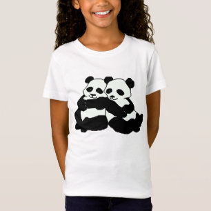対のパンダくまの女の子のBellaのワイシャツ Tシャツ