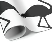 対のフラミンゴの黒パターン包装紙 ラッピングペーパー (ロールコーナー)