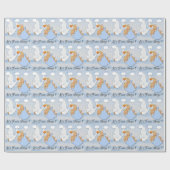 対のブロンドの男の子- Papeを包むこうのとりのベビーシャワー ラッピングペーパー (フラット)