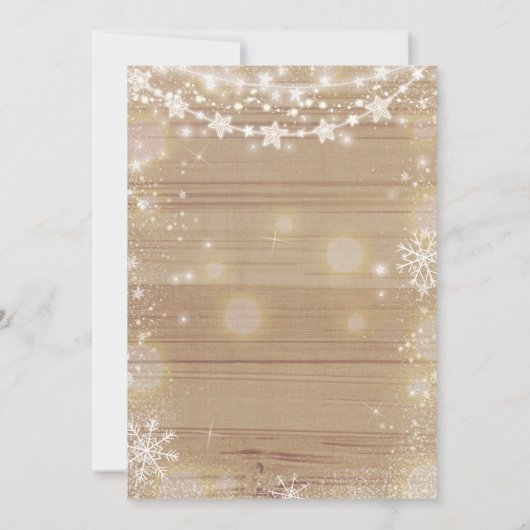 対の冬のベビーシャワーの招待状の素朴な白 招待状 (裏面)