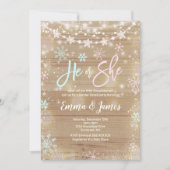 対の冬のベビーシャワーの招待状の素朴な白 招待状 (正面)