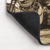 対の列車エンジンのヴィンテージ機関車の鉄道 マウスパッド (コーナー)