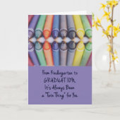 対の卒業のお祝い、対の事 カード (黄色い花)