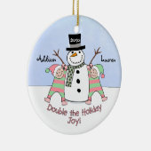 対の女の子のためのパーソナライズなオーナメント セラミックオーナメント (右)