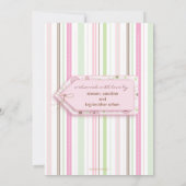 対の女の子のピンクの水玉模様の写真の発表 案内状 (裏面)